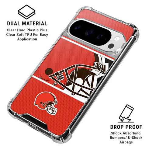 NFL Cleveland Browns Zone Block Google Pixel 10 Pro XL Clear Case